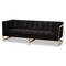Baxton Studio Ambra Glam and Luxe Black Velvet Upholstered and Button Tufted Sofa with Gold-Tone Frame 195-11714-ZORO - alternate 10